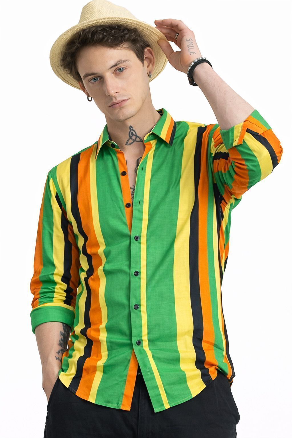 Henshika Men Printed Casual Full Sleeve Shirt – Peddi Series – Green - View 4