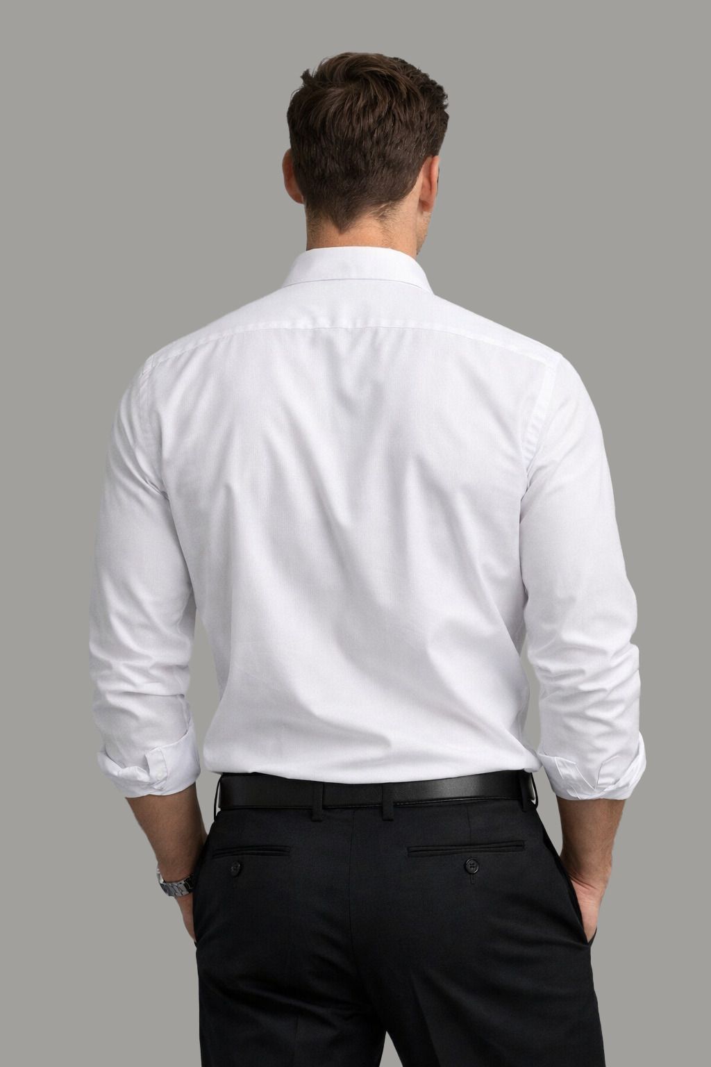 Henshika Men Solid Casual Full Sleeve Shirt – White - View 2