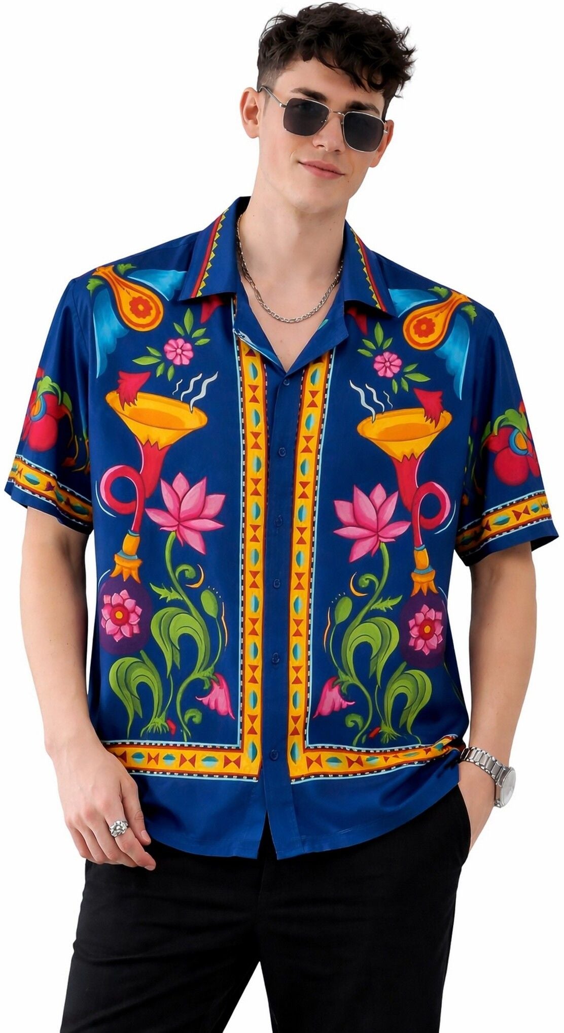 HENSHIKA M Blue Multicolor Shirt