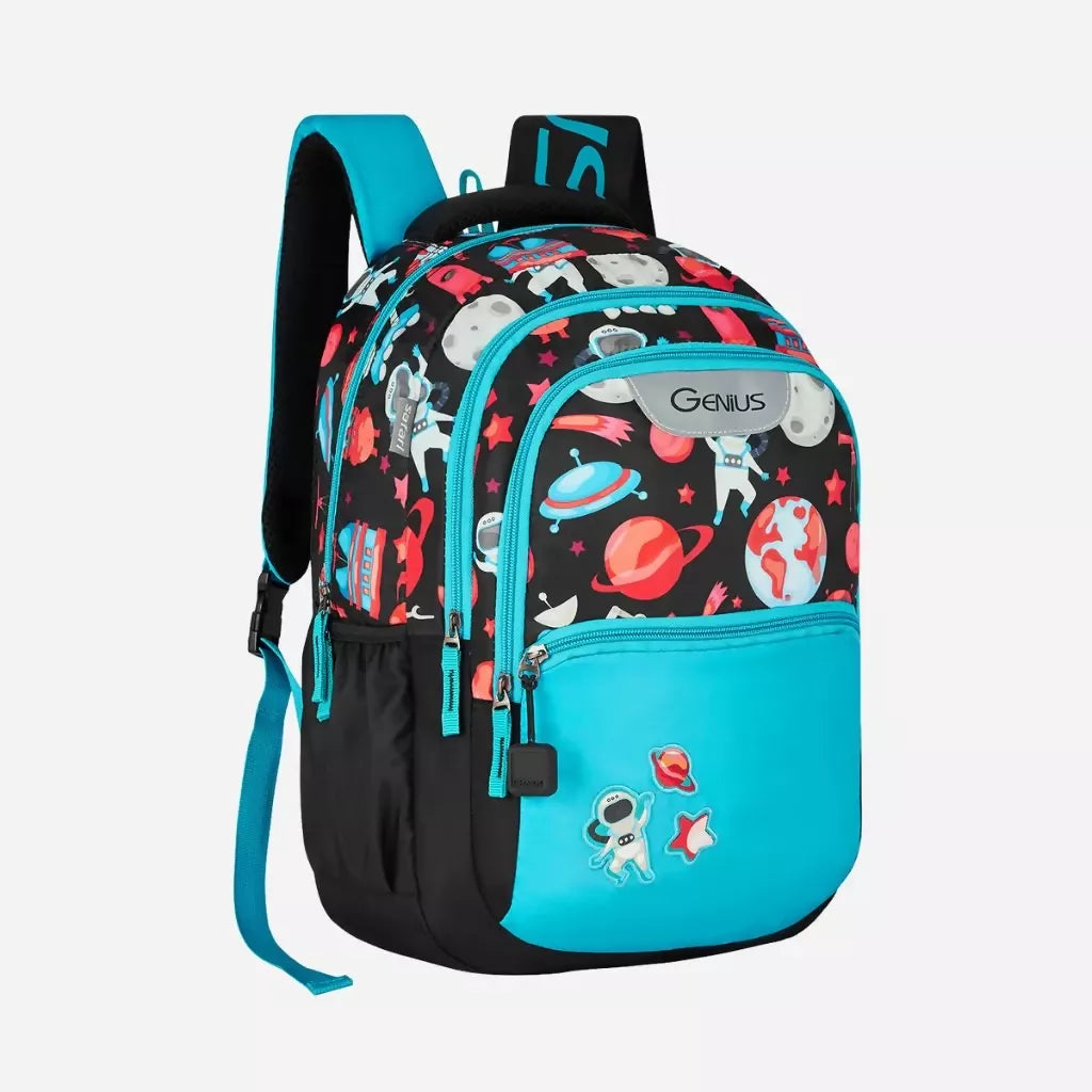 Genius by Safari Comet Black 27L Student Backpack HalfPe - FW -TPT