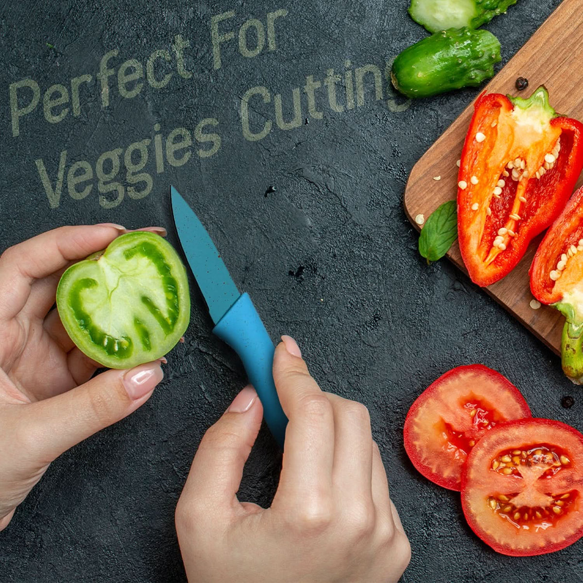 Premium 6-in-1 Kitchen Knife Set – Corrugated Blade Knives in Gift Box HP DD