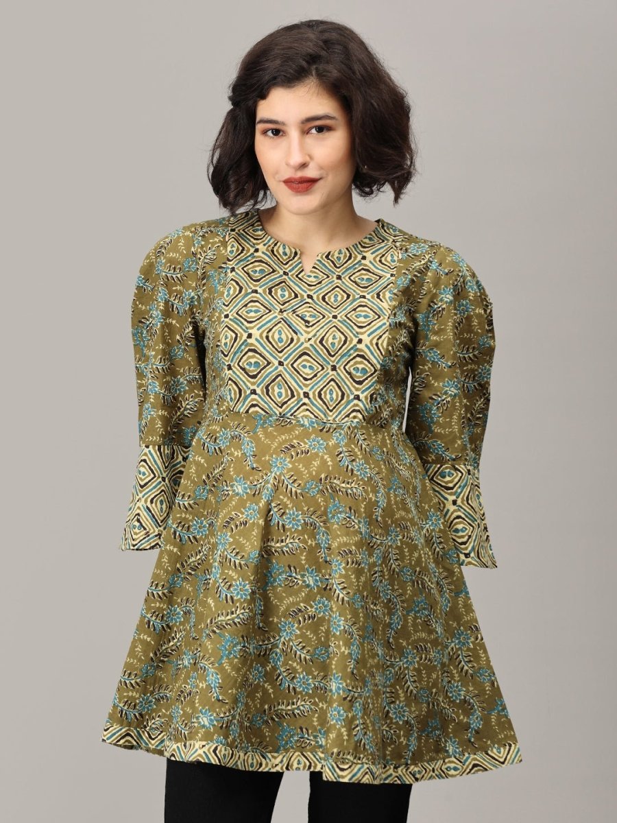 Mehendi Nights Maternity and Nursing Short Kurti - MEW-JB-OLMS-S