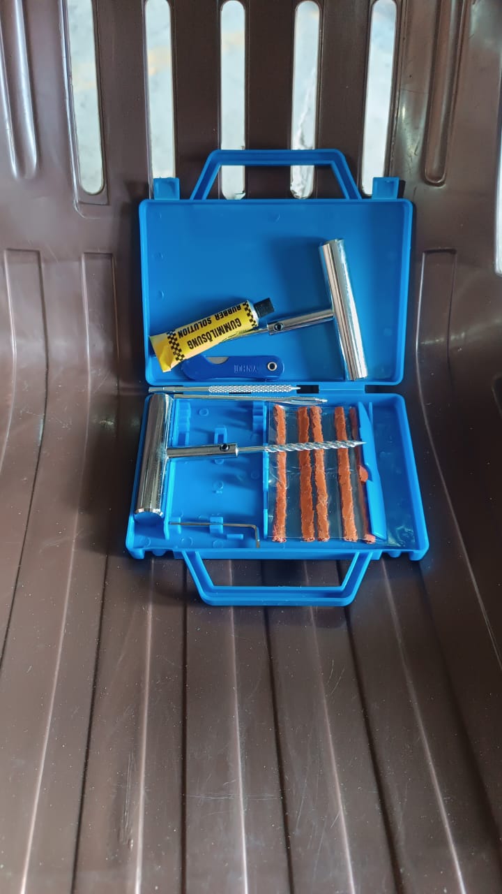 Portable Tire Repair Kit Tyre Repairing Tool Set With Box (13 Pcs Set) HP DD