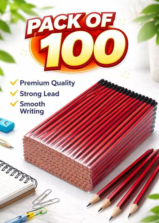 S4U Super Dark Graphite Pencil Jar – 100 Pencils (Red & Black) – image 1