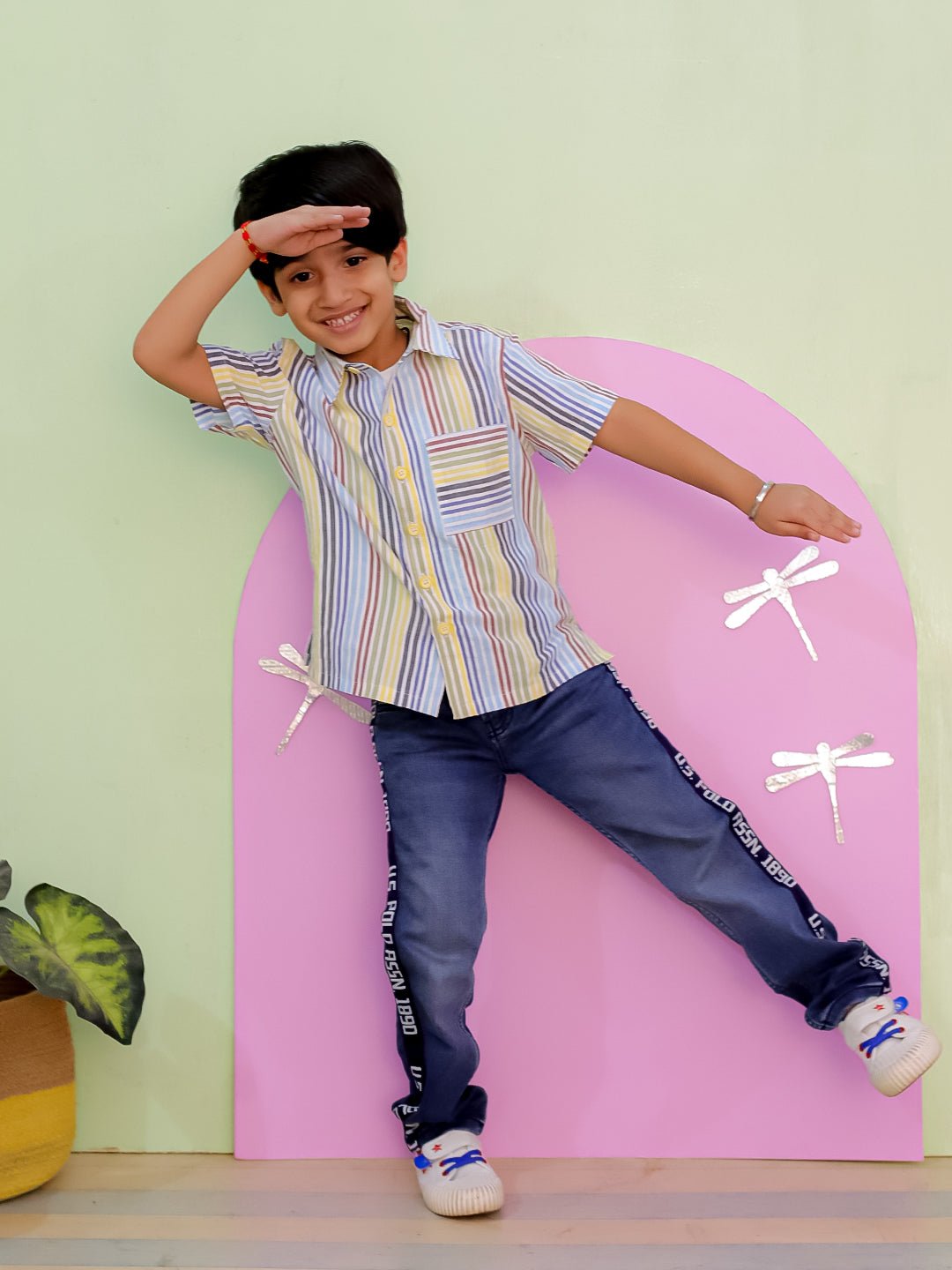 Multi Color Striped Boys Shirt - KCW - MC - MCBSH - 1 - 2