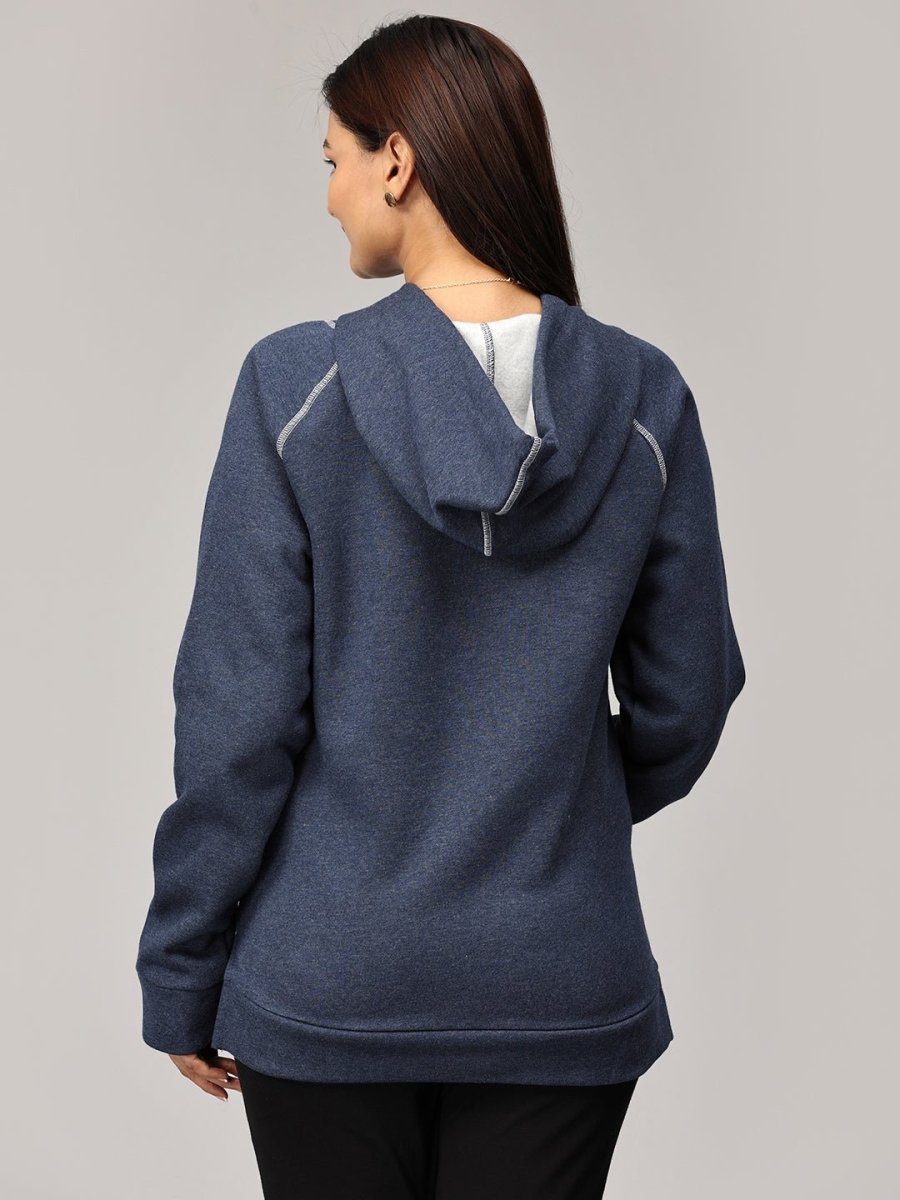 Mumma Shines Maternity and Nursing Hoodie Sweatshirt - MAT-SD-NVBHS-S