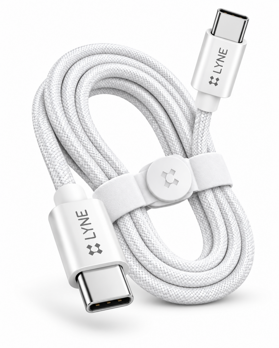 LYNE Flexy 65C Startup-34 65W USB-C to USB-C Fast Charging Cable – 1 Metre, White