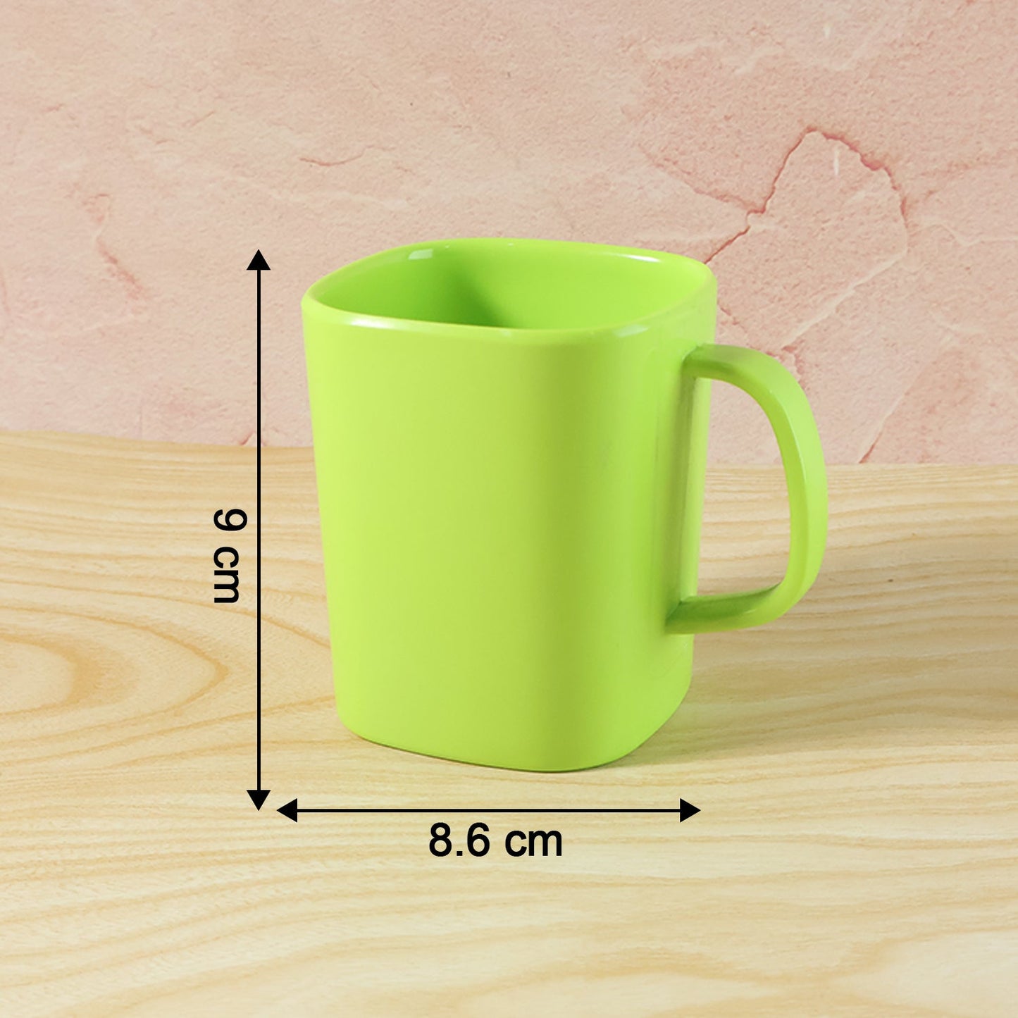 Square Melamine Mug – Premium Durable Lightweight Cup for Tea, Coffee, Milk & Beverages, Elegant Mix Color (1 Pc) HP DD