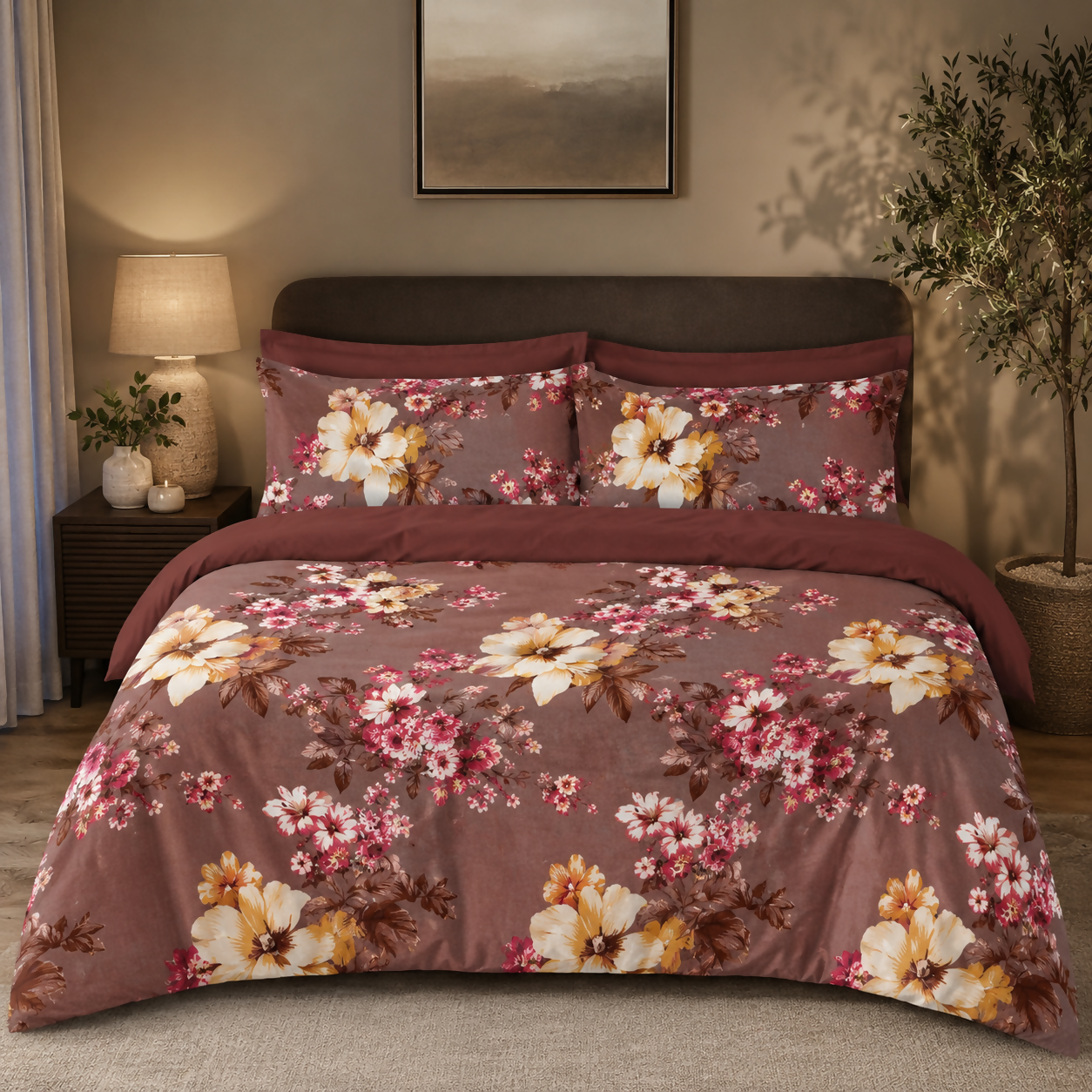 Dream Living Royal Double Bedsheet Combo with 2 Pillow Covers – 3 Piece Bedding Set, 220 × 240 cm