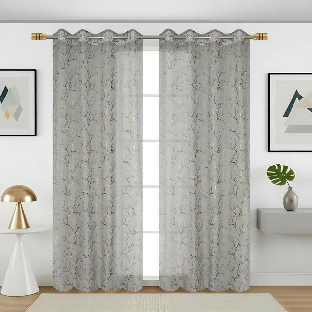 Shree Decor Sheer Transparent Net Curtain – Design 4 (900 Series) | 9FT | Lightweight Decorative for Door, Window & Pooja Room