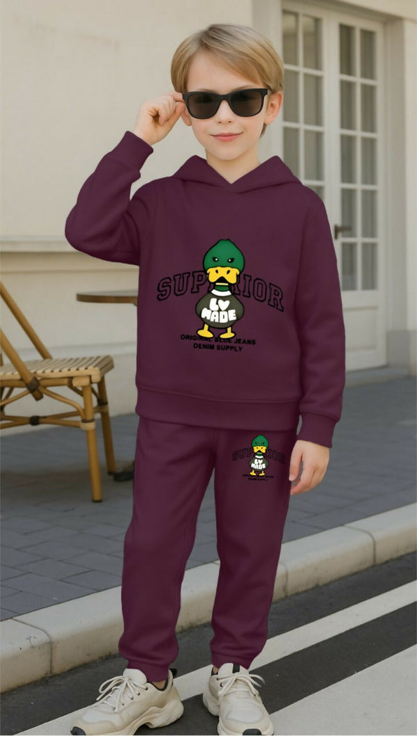 Stylish Kids Hoodie Sweatshirt & Pant Set (Without T-Shirt) – Printed Cotton Blend Casual Wear Luck Fashion