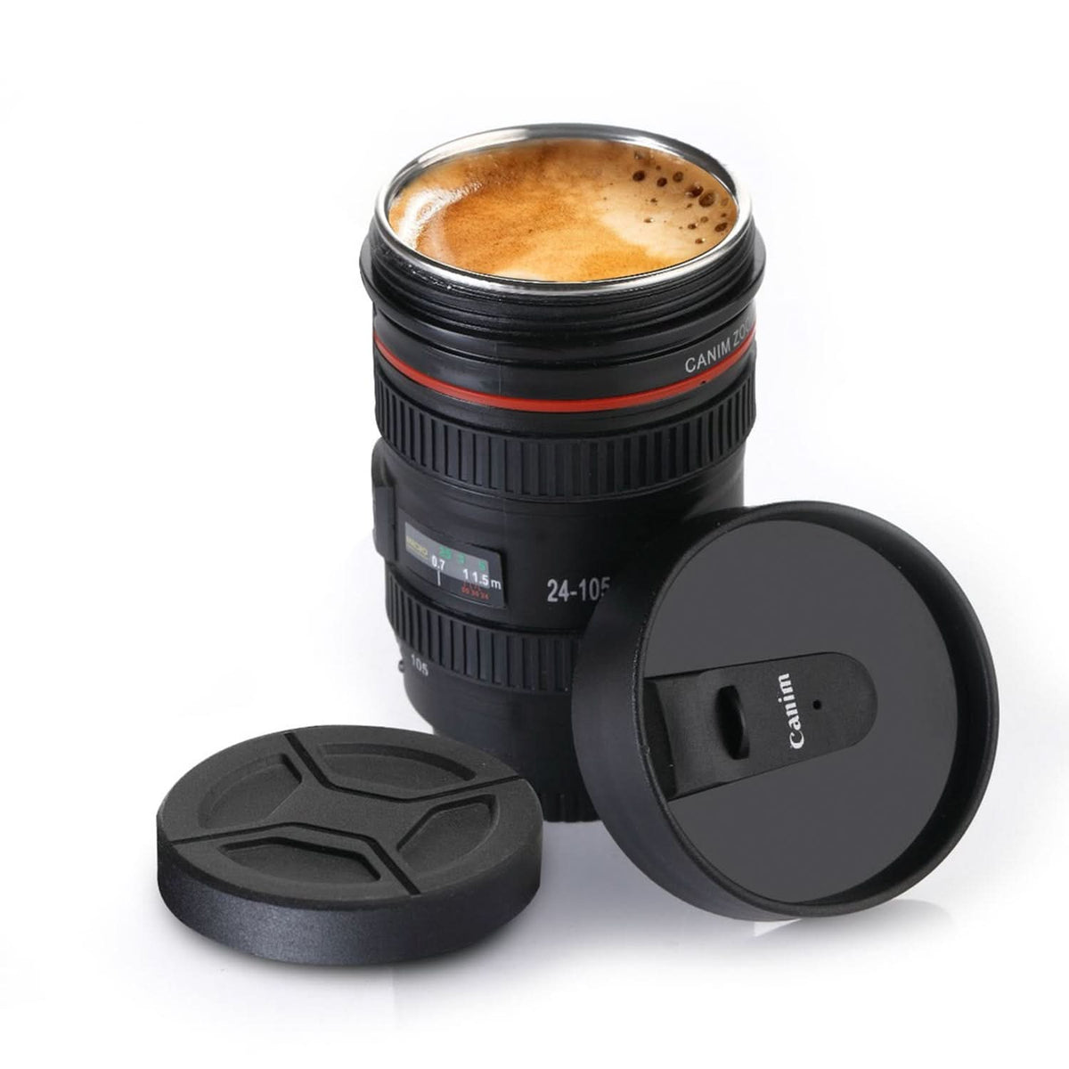 Plastic Camera Lens Stainless Steel Coffee Mug HP DD