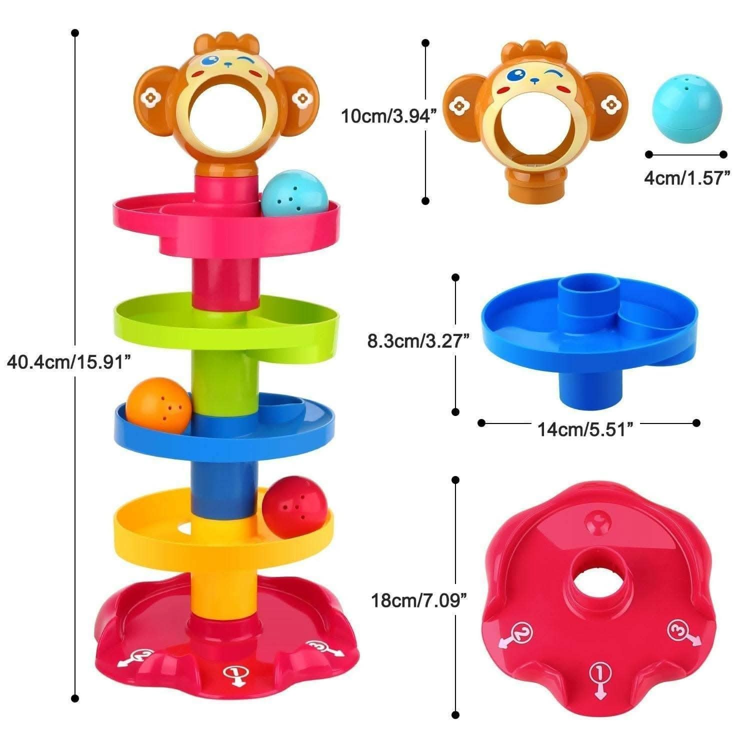 5 Layer Roll Ball Drop and Roll Swirling Tower Toys - HalfPe