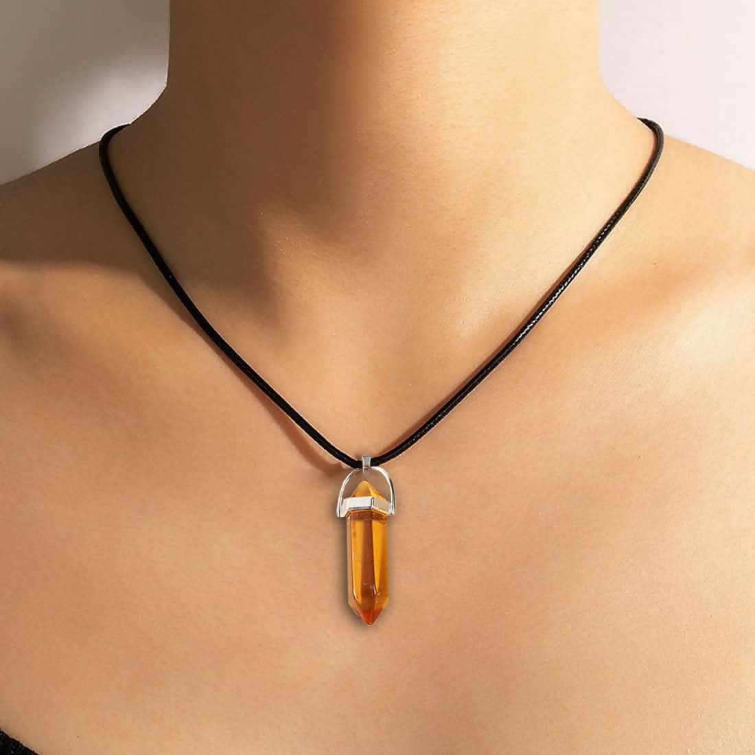 Dual Tone Hexagonal Beads Pendant Necklace Set of 3 pinapes