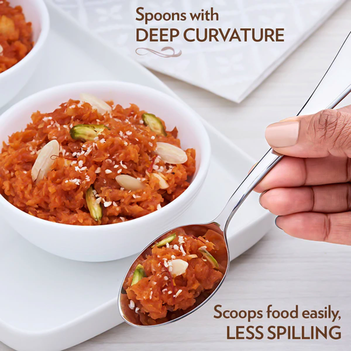 Everyday Dining Spoons for Smooth-Edge Table Spoons with Comfort Handle, Rust-Resistant &Easy-Clean Cutlery for Meals, - (3 Pc Set)