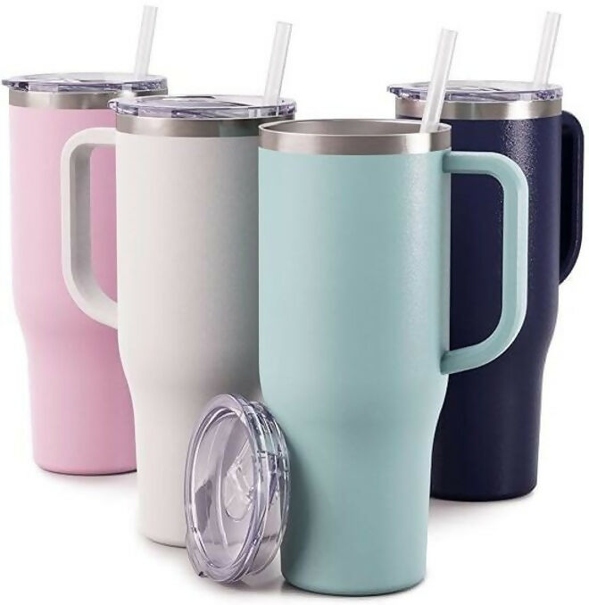 1200ml Tumbler with Lid and Straw Large Capacity Drinking Cup