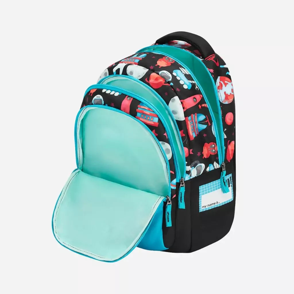 Genius by Safari Comet Black 27L Student Backpack HalfPe - FW -TPT