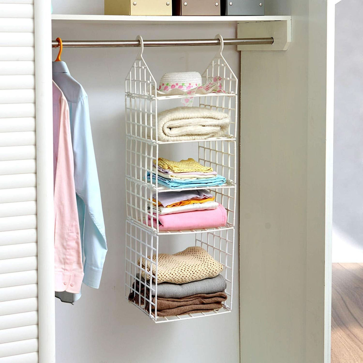 5-Layer Folding Storage Rack Clothes Organizer for Closet, Socks, Scarves & More HP DD