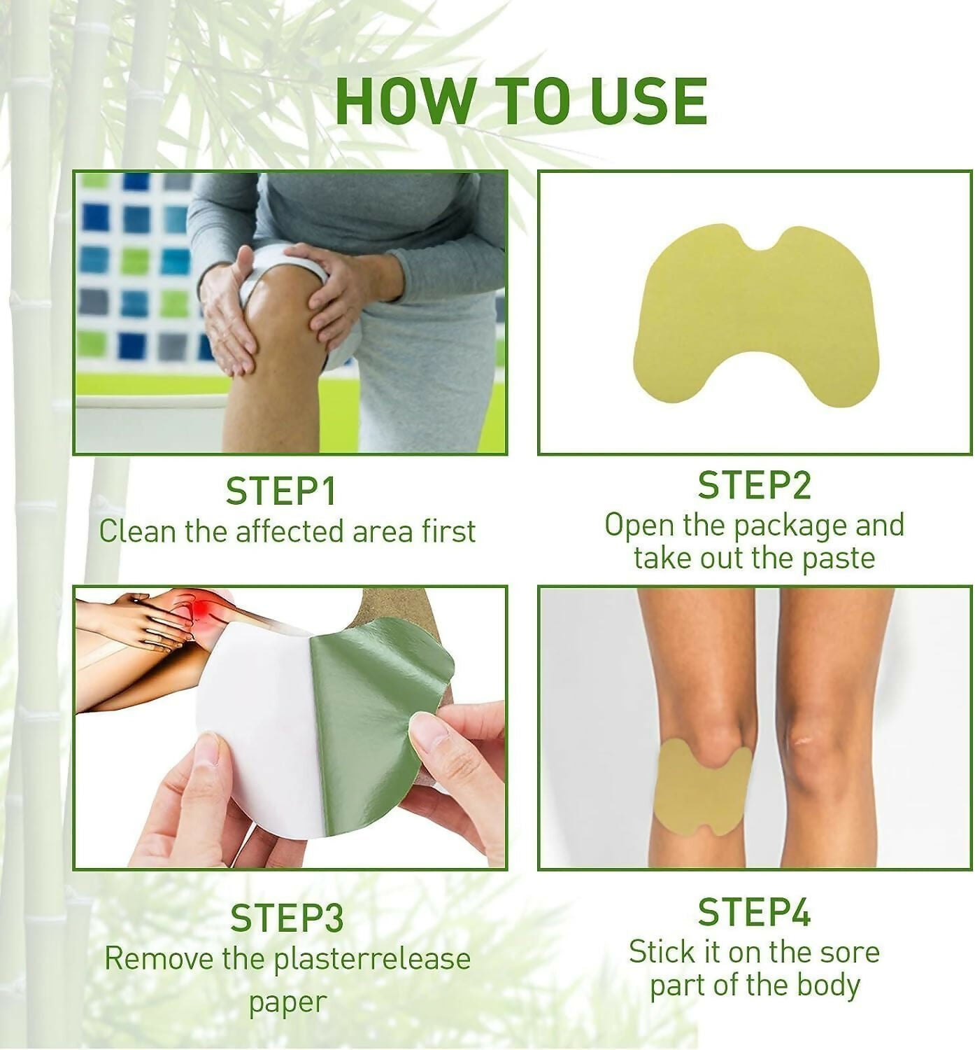 Natural Wormwood Knee Pain Relief Patches (10 Pcs) Herbal Arthritis & Joint Pain Relief Stickers Instant Comfort for Knee Inflammation & Aches
