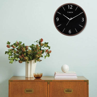 Timex Analog 29.7 cm X 29.7 cm Wall Clock??(Brown, With Glass, Standard)