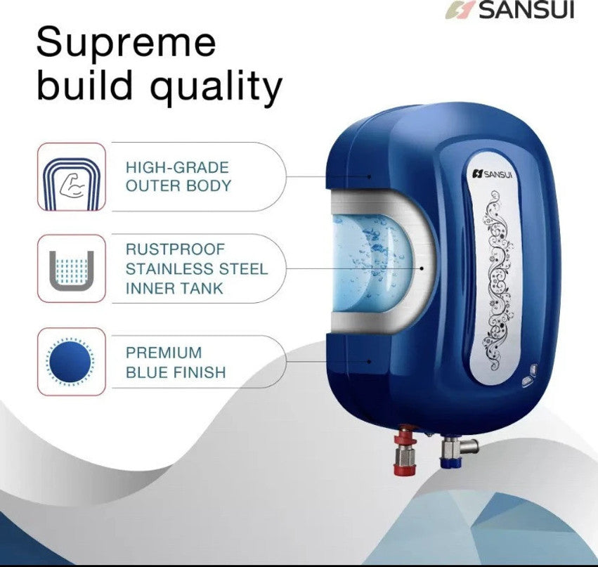 Sansui Allure 3 L Instant Water Geyser with High-Grade SS Tank – Cobalt Blue