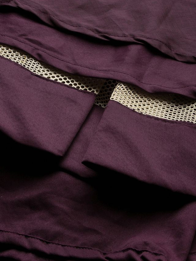 Bollywood Vogue Ready To Wear Mauve Net Embroidered Handkerchief Style Skirt Set