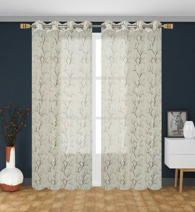 Shree Decor Sheer Transparent Net Curtain – Design 3 (900 Series) | 5FT | Lightweight Decorative for Door, Window & Pooja Room