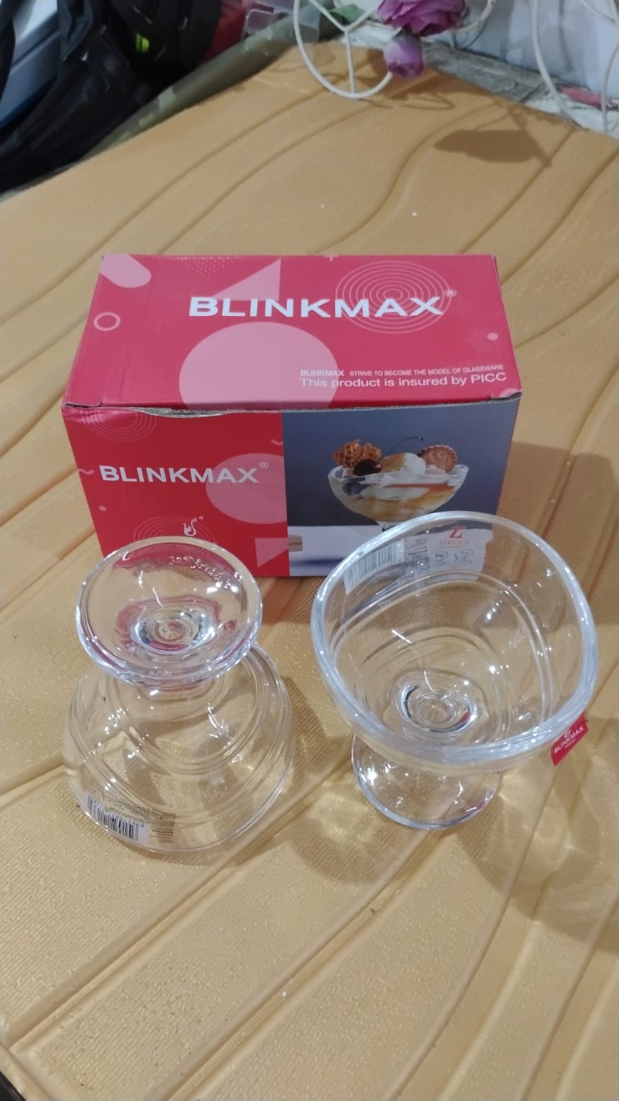 Glass Footed Dessert Bowl Ice Cream Cup (2 Pcs Set) HP DD