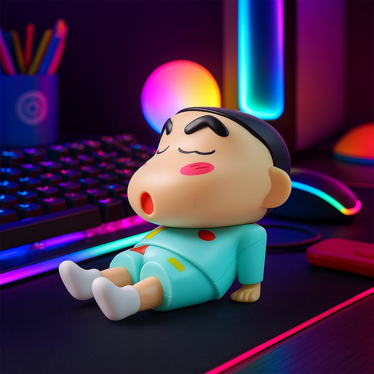 Cute Cartoon Figurine Mobile Phone Stand – Desk Holder for Videos & Video Calls, Anti-Slip Base, Sturdy Single-Piece Design (1 Pc)