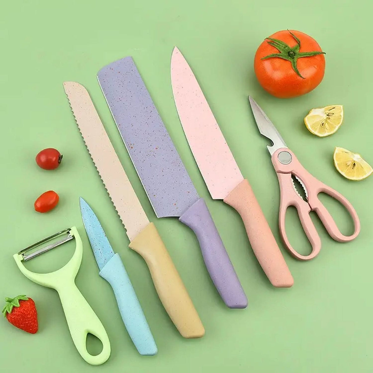 6-Pc Corrugated Forged Kitchen Knife Set with Storage Box HP DD
