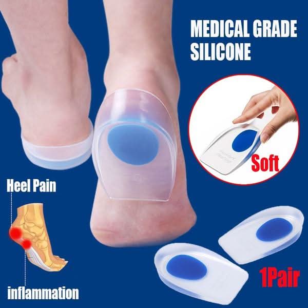 Gel Heel Cups Silicon Heel Pad For Heel Ankle Pain HP DD