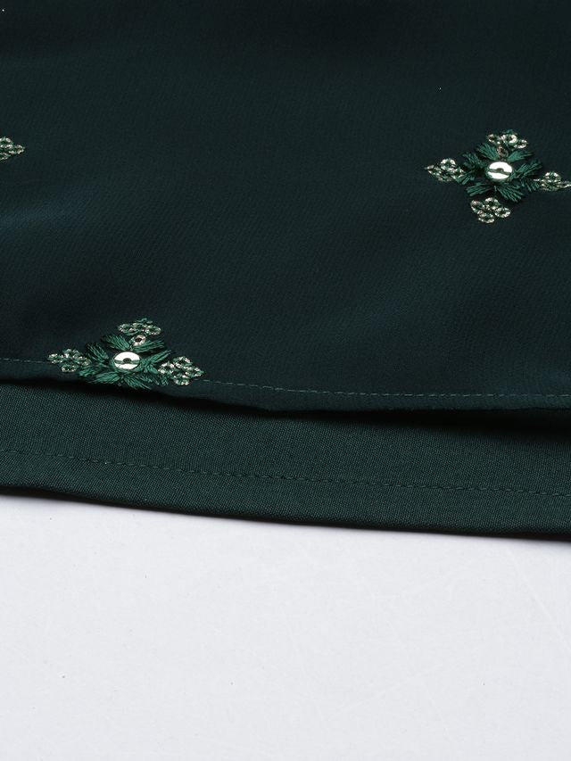 Bollywood Vogue Ready To Wear Green Embroidered Salwar Set