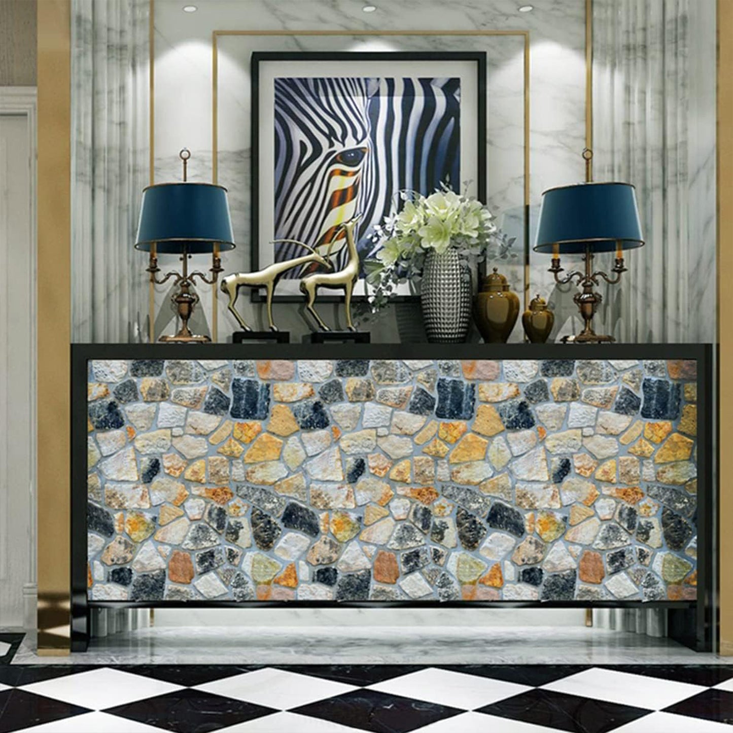 Self-adhesive Waterproof Wallpaper Roll - (1 Pc Mix Design)