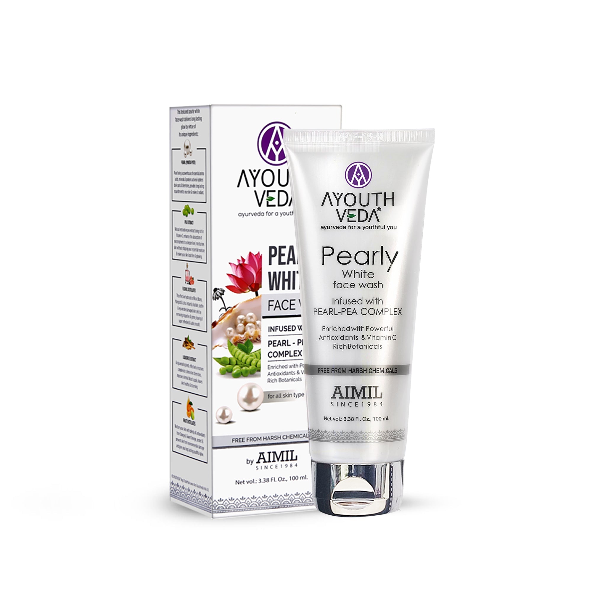 Ayouthveda Pearly White Face Wash Pack of 2 (100 ml) Aimil Ayouthveda