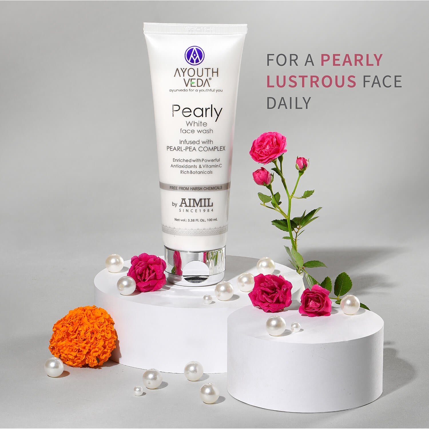 Ayouthveda Pearly White Face Wash Pack of 2 (100 ml) Aimil Ayouthveda