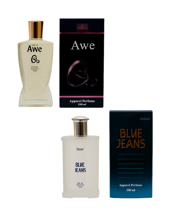 A one Awe Perfume and Blue Jeans Perfume 100ML Each (Pack of 4) Eau de Perfume - 400 ml (For Men)