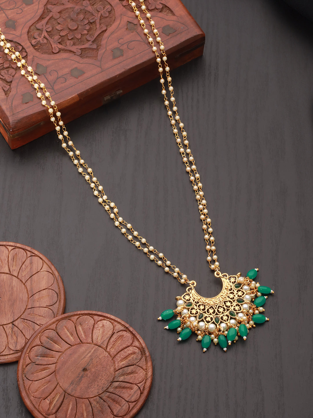 Jazz And Sizzle Gold-Plated Kundan Studded & Pearl Beaded Necklace