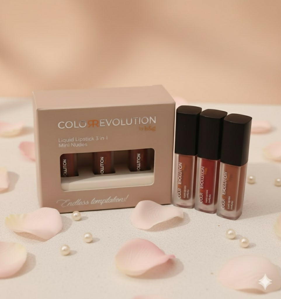 Color Revolution 3 in 1 Mini liquid lipstick - Nudes - Endless Temptation