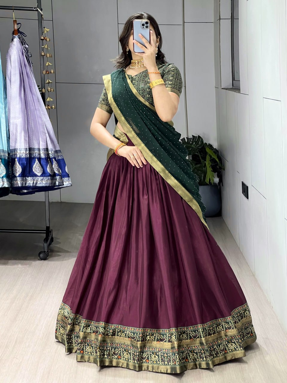 Traditional Patola-Cotton Silk Lehenga