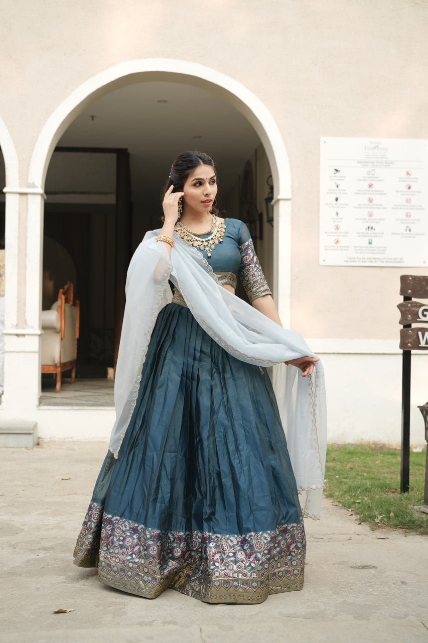 Silk Woven Lehenga Choli With Dupatta Sets