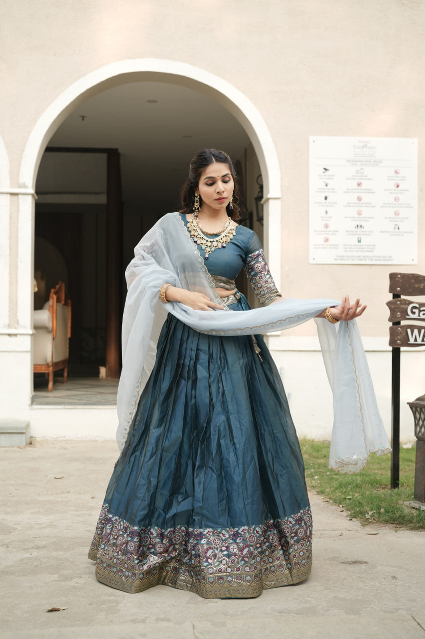 Silk Woven Lehenga Choli With Dupatta Sets