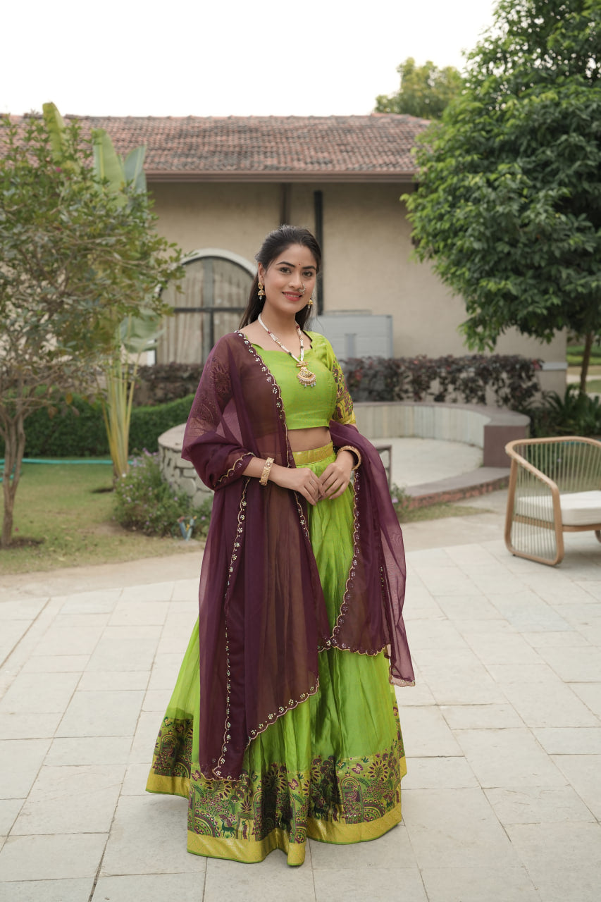 Silk Woven Lehenga Choli With Dupatta Sets