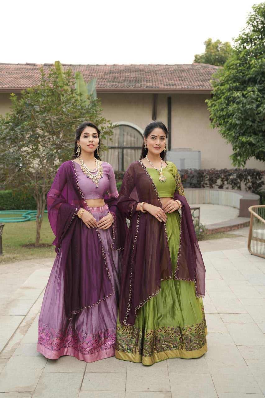 Silk Woven Lehenga Choli With Dupatta Sets