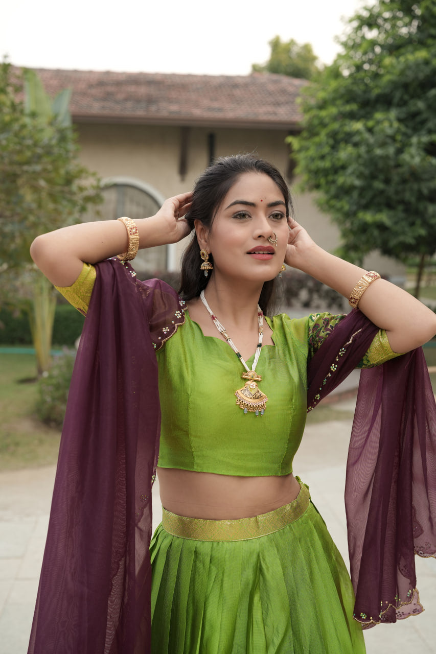 Silk Woven Lehenga Choli With Dupatta Sets