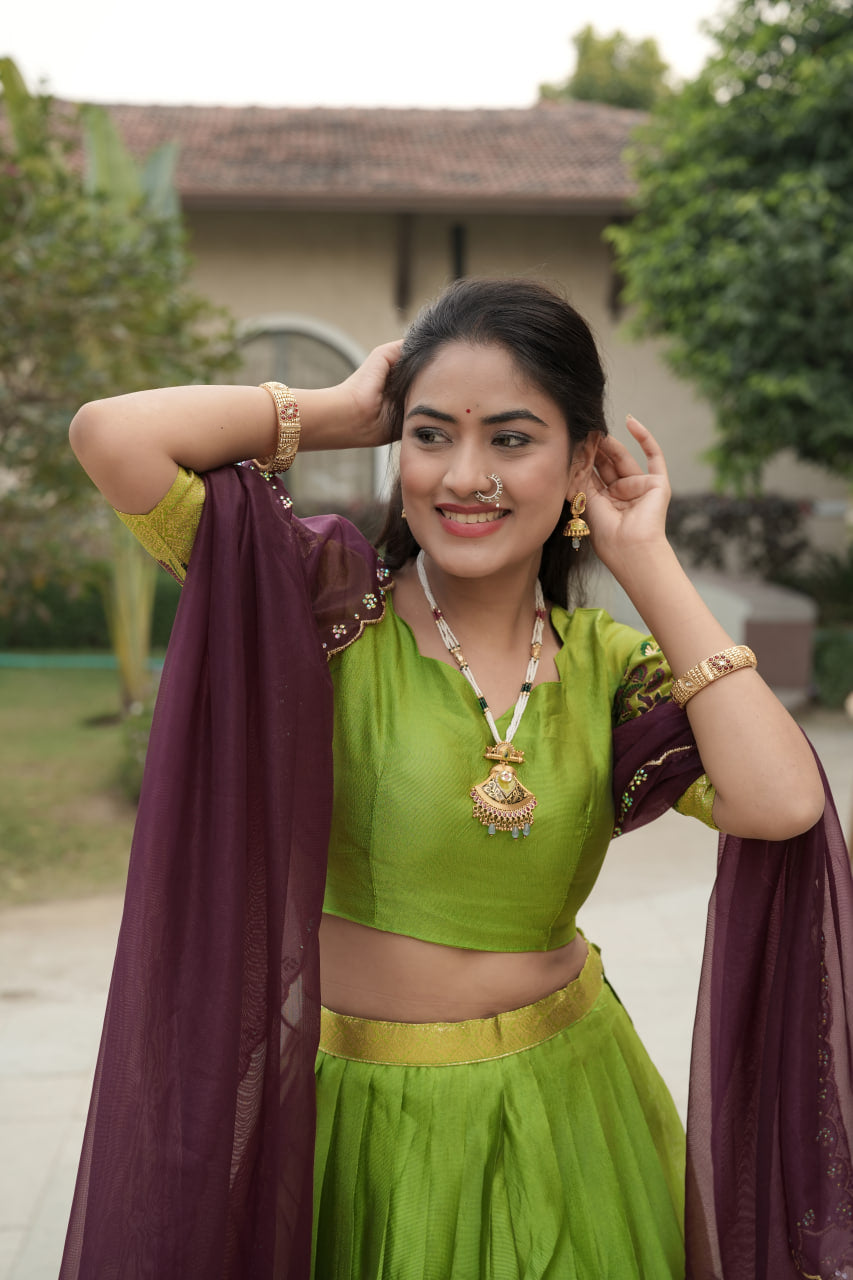 Silk Woven Lehenga Choli With Dupatta Sets