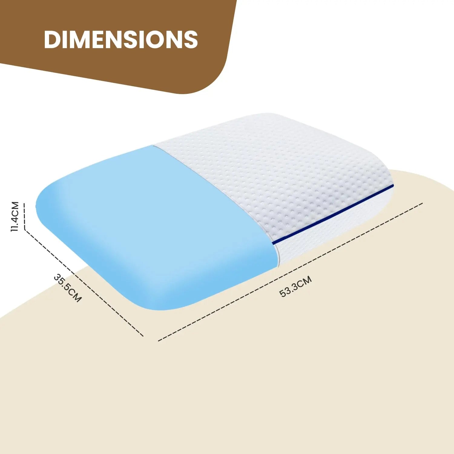 Sleepsia Orthopedic Cooling Gel Memory Foam Pillow | Cervical Pillow for Neck and Shoulder Pain Relief Support Bed Sleeping (Standard,Blue Piping)