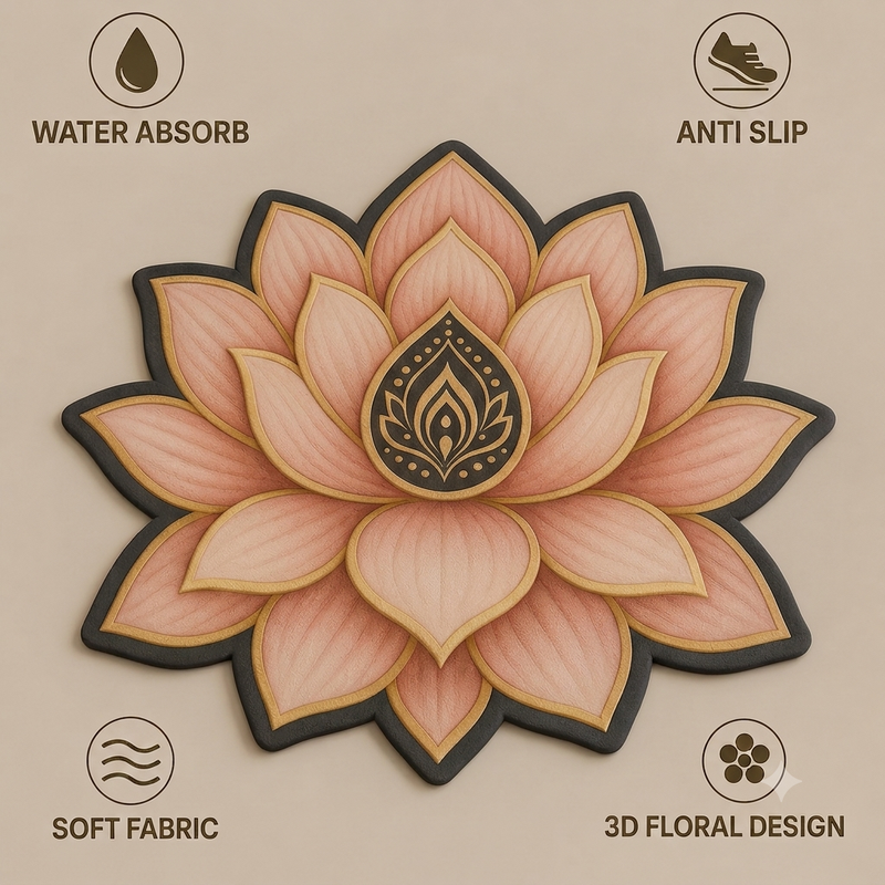 25X25 Inches Modern Decorative Door Mat | Water Absorbent Floor Mat for Living Room.
