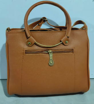 Stylish Tan Hand Bag with Fringe and Gold for Women (TPT) NATIONALBAGS & BELTS