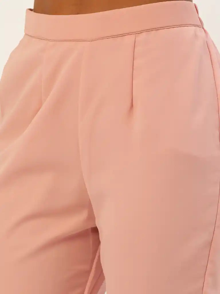 Bollywood Vogue Ready To Wear White N Pink Peplum Top Gharara Set
