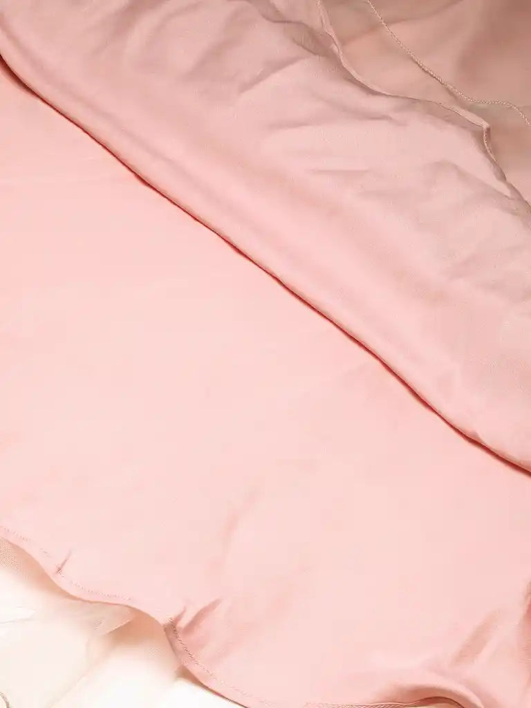 Bollywood Vogue Ready To Wear Light Pink Net Embroidered Gown